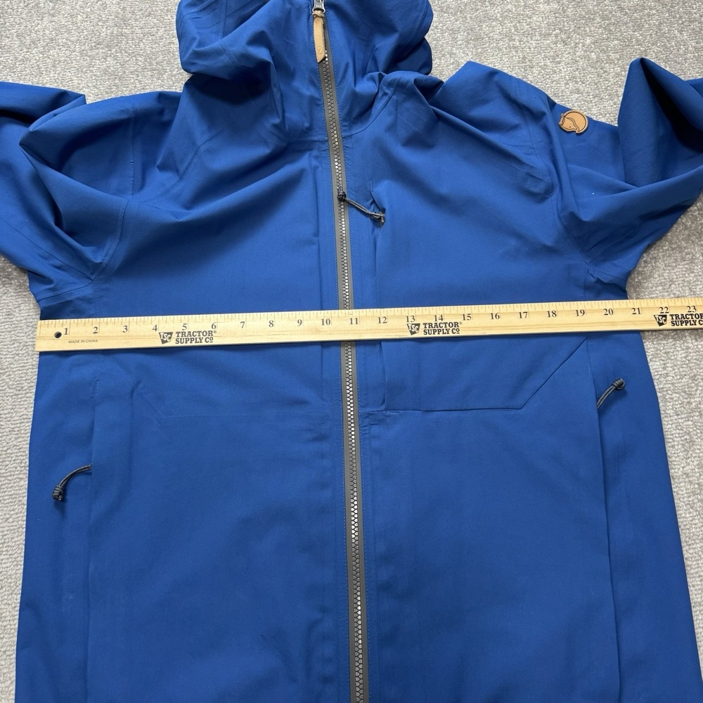 Fjallraven Abisko Eco Shell Blue Jacket Men's Small Hiking Rain Hood Pockets Zip - Picture 7 of 11